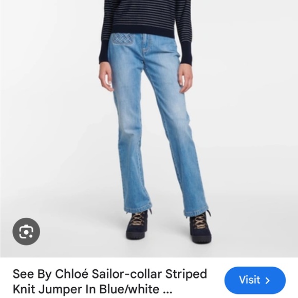 See by Chloe navy and white sailor sweater size XS - Picture 7 of 8